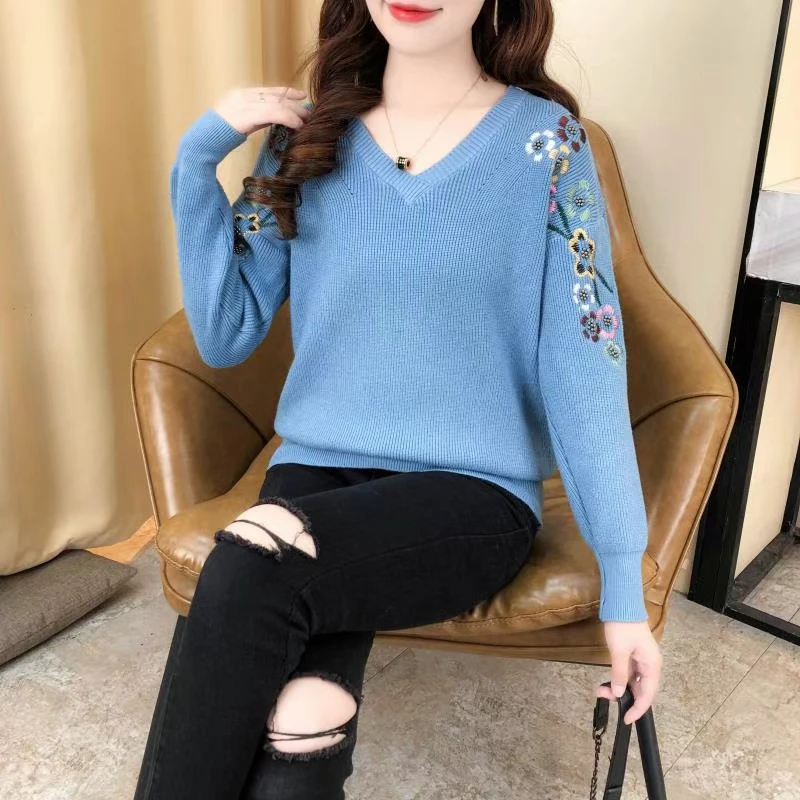 Women Striped Sweaters and Pullovers 2021 Fashion Female New Arrival Knitted Pullover Tops Loose Elegant Cotton Pull Jumper