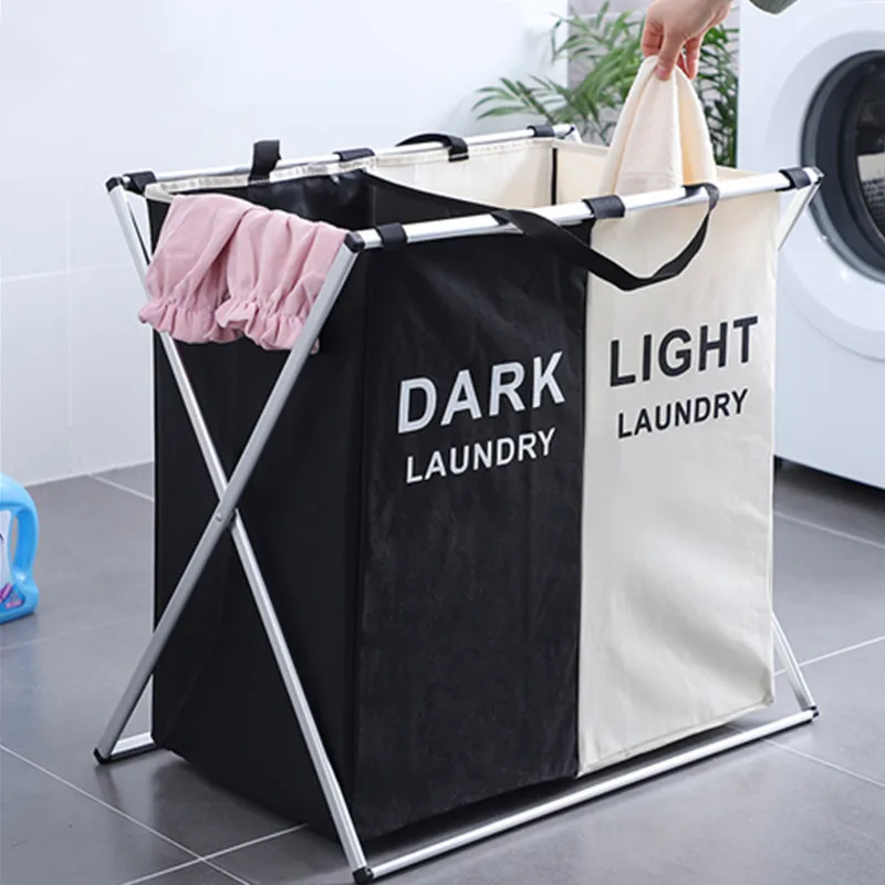 

Folding Large Laundry Basket Bag Classification Oxford Laundry Bag Hamper Aluminum alloy Antirust Kitchen Cesto Colada Plegable