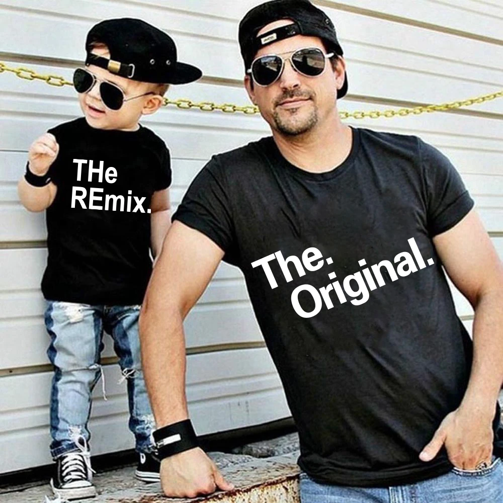 The Original Remix Family Matching Outfits Daddy Mom Kids T-shirt Baby Bodysuit Family Look Father Son Clothes Father's Day Gift