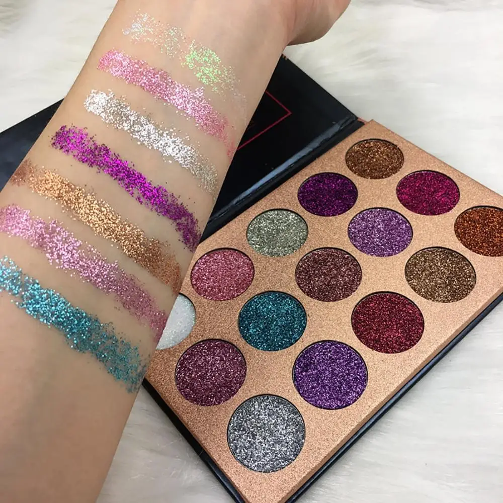 BEAUTY GLAZED 15 Color Eyeshadow Palette Glitter Pressed Makeup Diamond Cosmetic Magnet Shine Shimmer Club Party Maquiagem