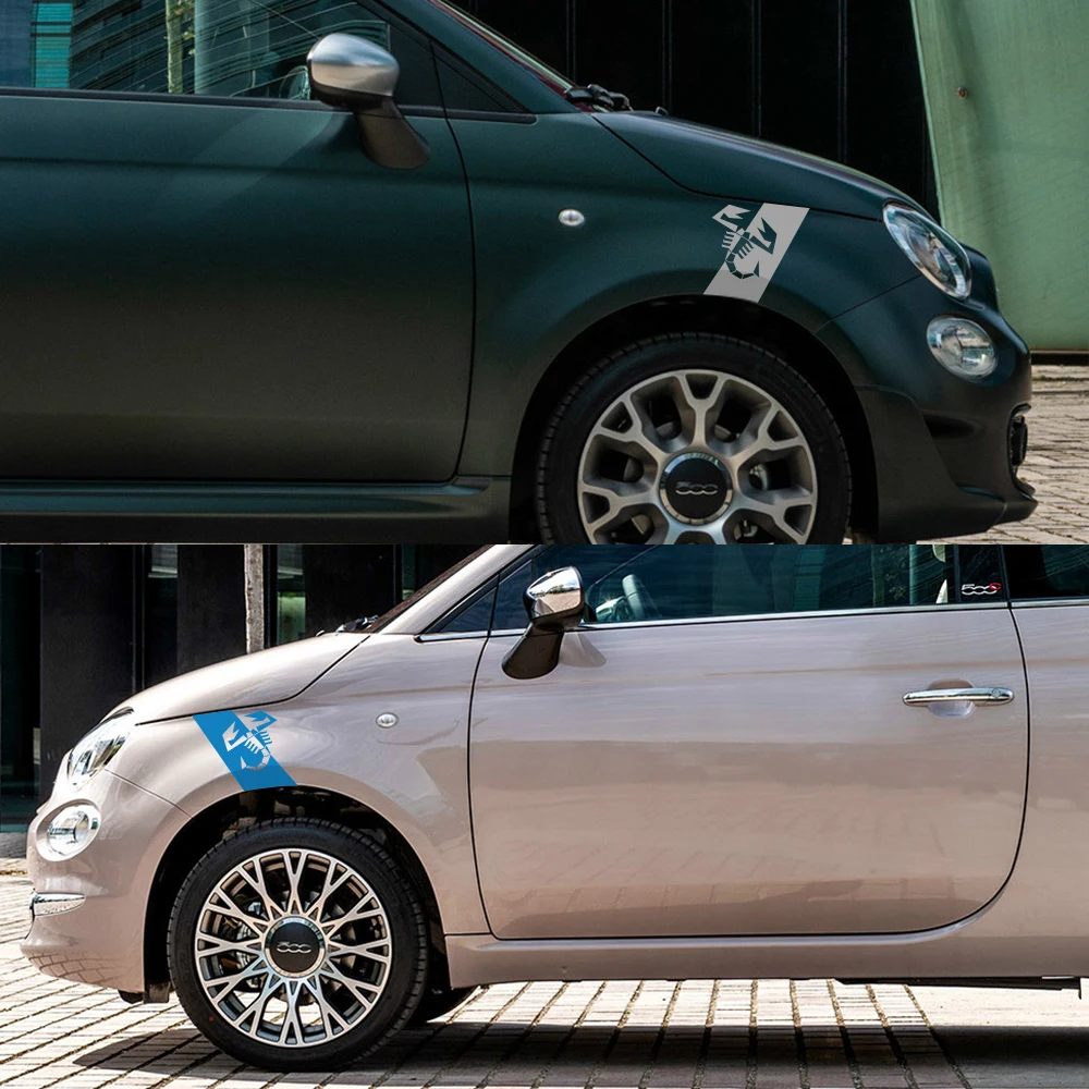 2 قطعة ملصقات السيارات درابزين عجلة الحواجب ديكور لشركة فيات 500 500e 500c Abarth 595 695 الباندا السيارات الفينيل فيلم الشارات ضبط الملحقات