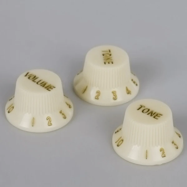 Set Of 3pcs Cream Knobs 1 Volume 2 Tone For Electric Guitar Quality ABS Parts