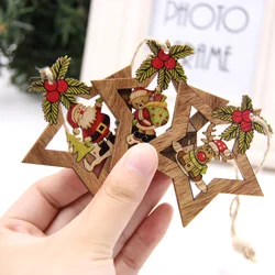 Ornements de pendentif en bois College d'étoiles, ornement d'arbre de Noël, artisanat en bois bricolage, cadeau pour enfants, décoration de fête de Noël à la maison, 1 ensemble
