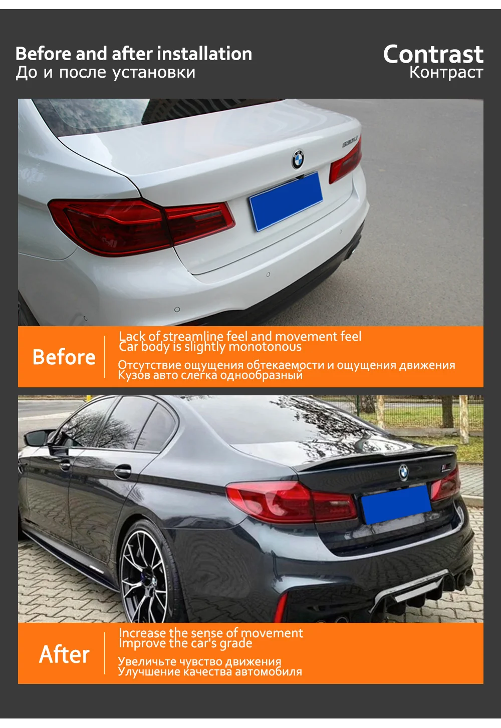 G30 Rear Trunk Spoiler For BMW 5 Series G30 F90 Spoiler 2018 2019 2020 2021 ABS Gloss Matte Black Carbon Look Back Wing Lip