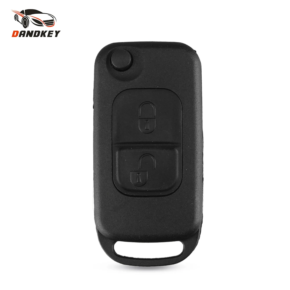 Dandkey 1/2/3/4 Buttons Car Remote Folding Flid Key Shell Uncut HU64 Blade Cover For Mercedes For Benz B200 A160 W124 W202 W210
