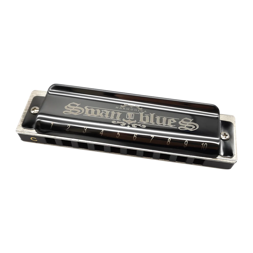 Swan 10-hole 20-Tone Blues C-key Diatonic Harmonica SW1020W Musical Instrument Suitable For Beginners Students Adults Etc