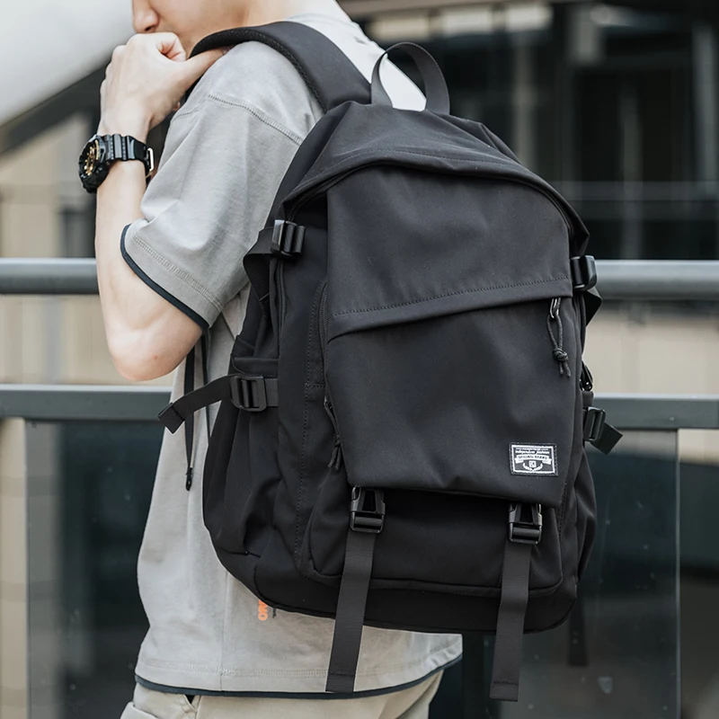 

Waterproof Backpack Men High Capacity Backpacks Boys School Fashion Casual Simple Solid Color Sport Travel Backbag Teenager