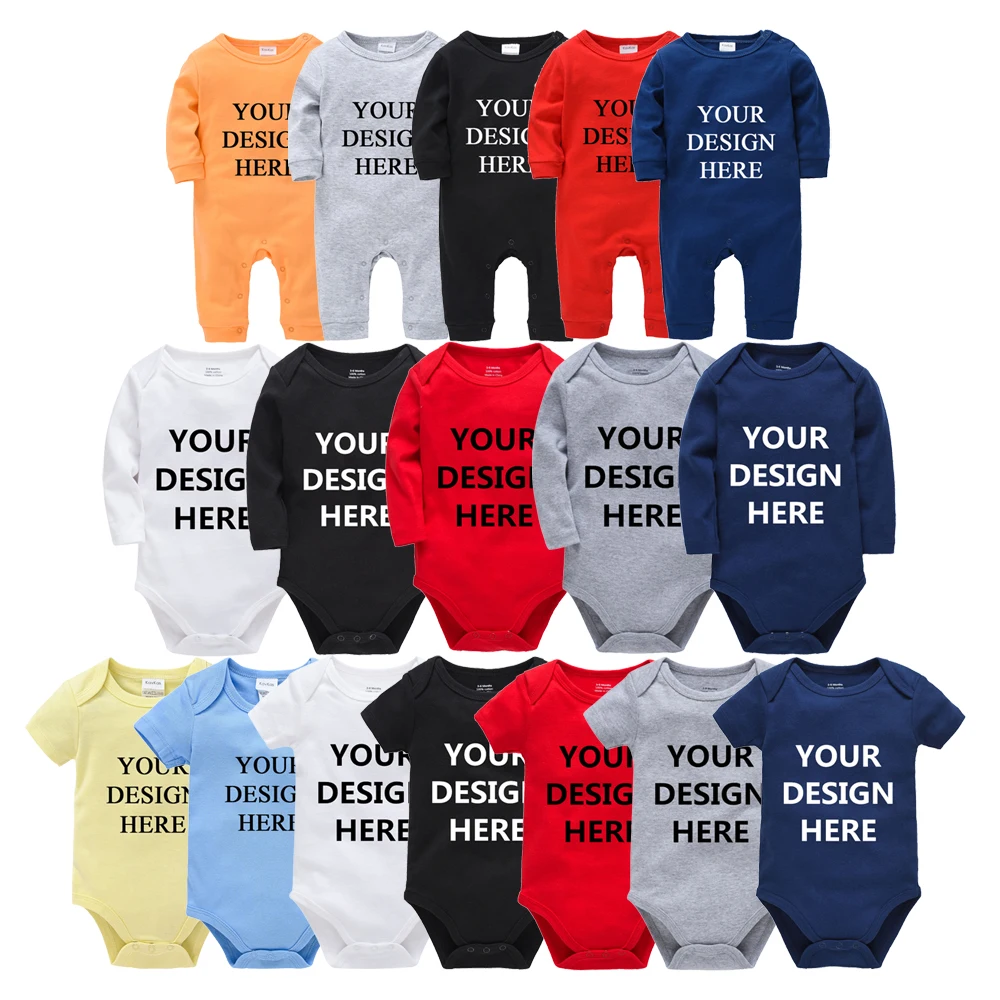 

2021 Custom Onesie Baby Bodysuit Personalized Cotton Clothes Newborn Body bebe Overalls Infant 0-24M Jumpsuit