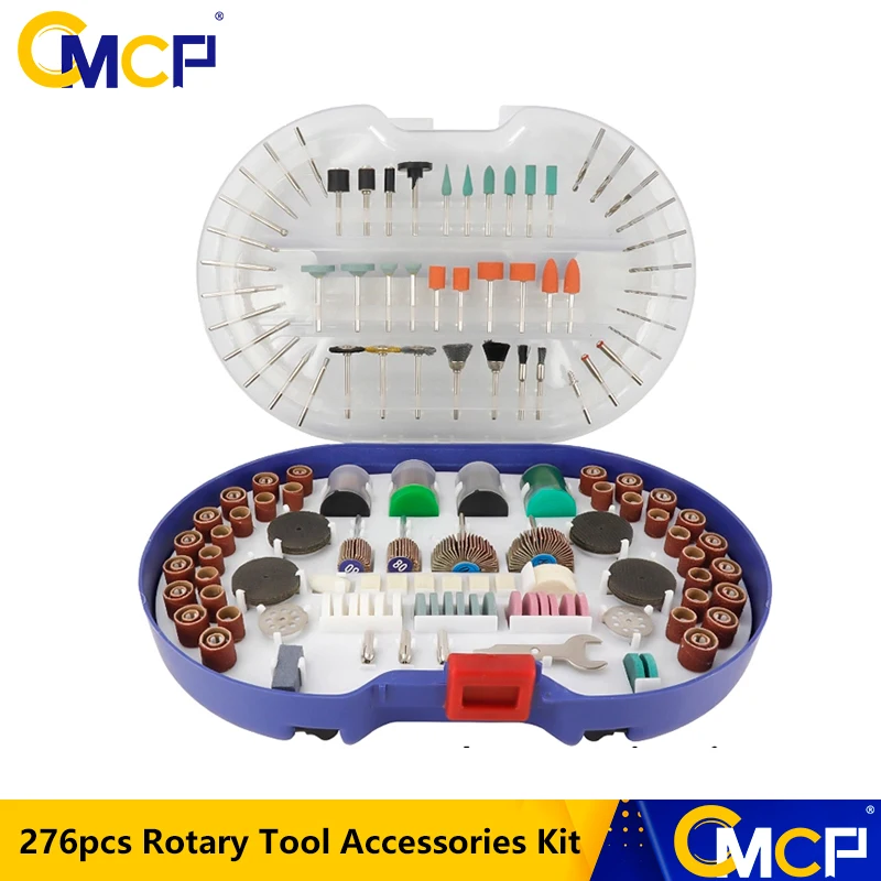 CMCP 276pcs Rotary Tool Accessories Set For Grinding Sanding Polishing Cutting Universal Fit for Dremel Tools