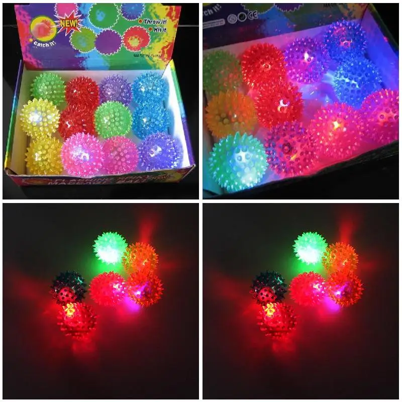 Bolas de rebote alto con luz intermitente para niños, juguete sensorial de erizo, envío gratis