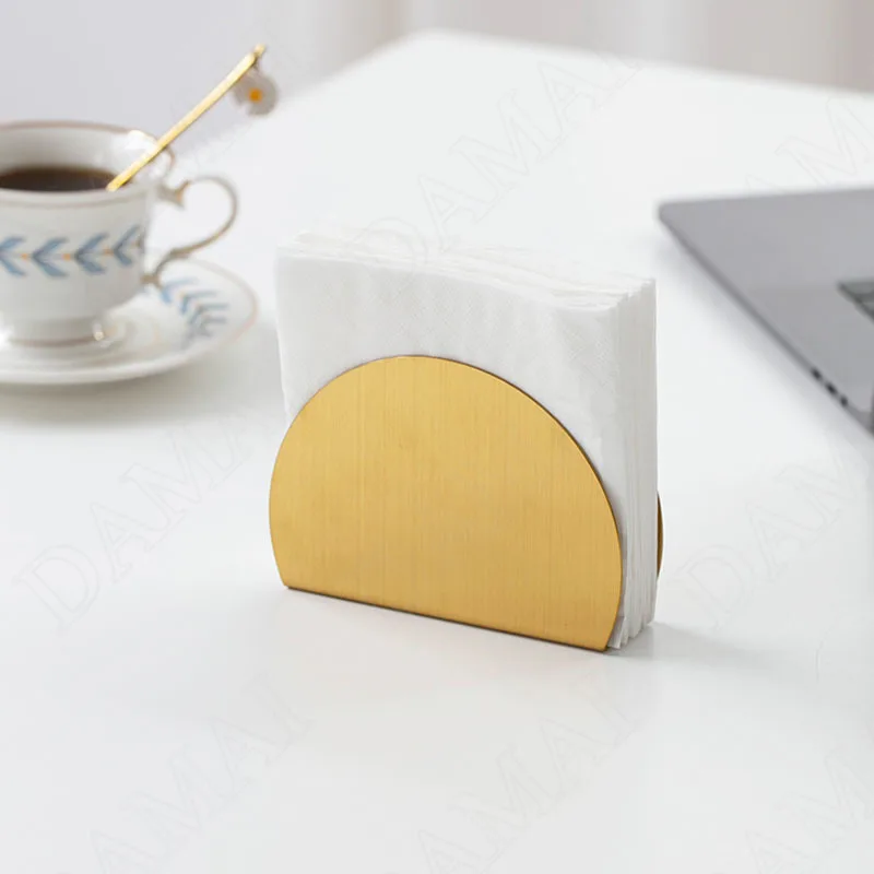 European Metal Napkin Holder Creativity Gilded Western Restaurant Desktop Thin Paper Clip Coffee Shop Vertical Tissue Organizer