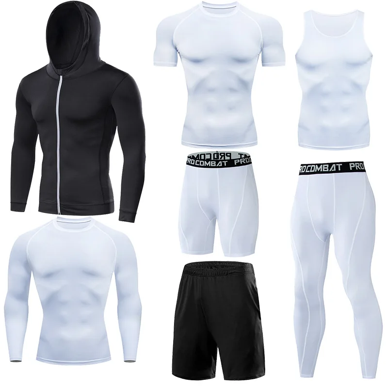Herren-Lauf-Kompressions-T-Shirts, schnell trocknend, Fußballtrikot, Fitness, eng, Sportbekleidung, Fitnessstudio, Sport, kurzärmeliges Hemd, atmungsaktiv – Detail 32