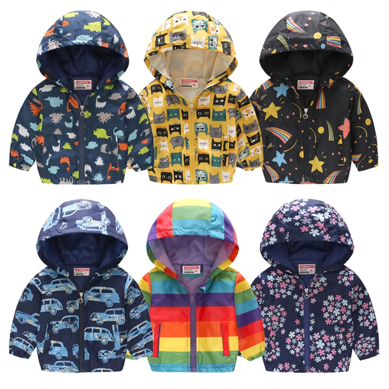 Fashion Boys Jacket Spring Autumn Summer Casual Kids Windbreaker Coats For Girls Hooded Outwear 2 3 4 5 6 Year Children Clothing