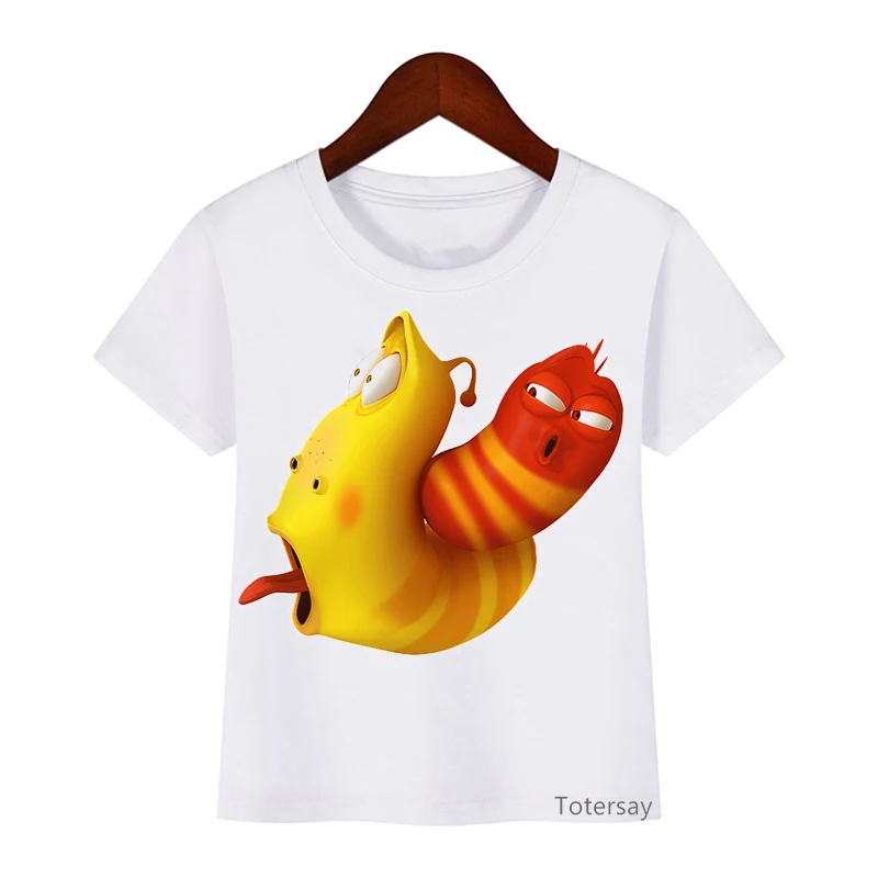 Larva Graphic T Shirts Girls Boys Kids Clothes Stinky Insects Cartoon Print T Shirt Camisetas Harajuku Kawaii Children Clothing