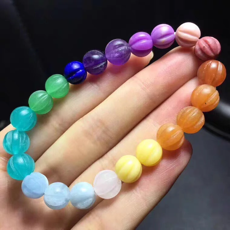 Natural Mixed Rainbow Different Lapis Amazonite Rose Quartz Amethyst Round Beads Bracelet Jewelry 8mm AAAAA