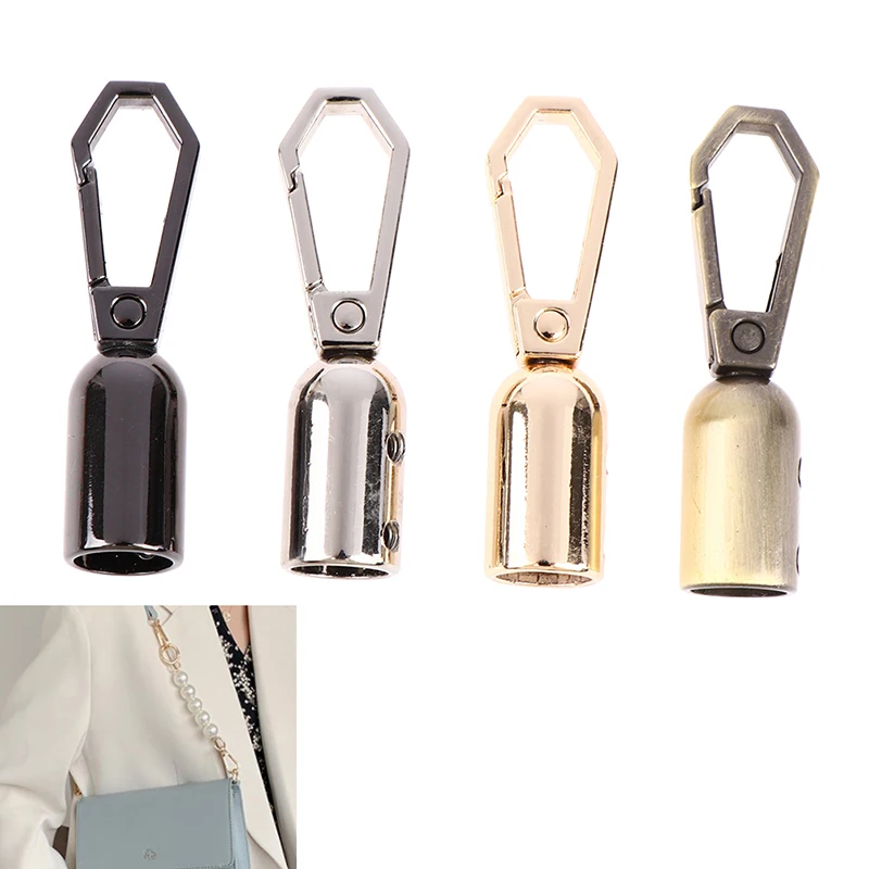 2pcs Handbag Tassel Cap Clasp Hook Connector Bag Hanger Metal Buckles Bags Strap Stopper Cord Lock DIY Accessories