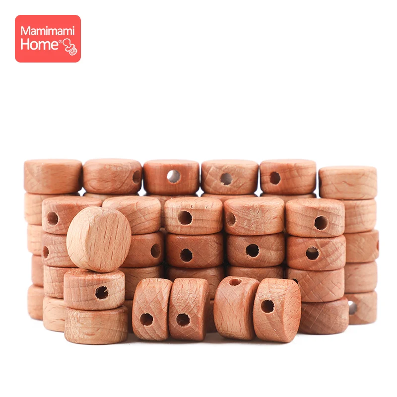 

25pc Baby Wooden Olive Oil Beads Baby Teether DIY For Nursing Bracelets Necklace Wooden Blank Rodent Baby Products Newborn Gifts