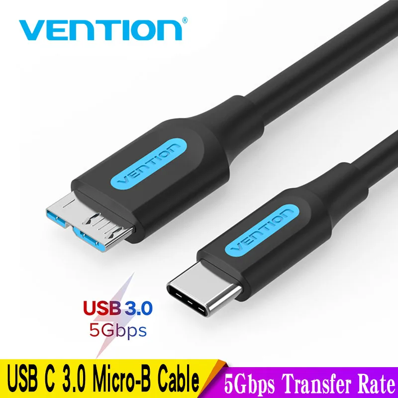 Vention USB 3.0 Type C to Micro B Cable Connector For SSD HDD External Hard Drive Disk Smartphone MacBook PC Micro B Cable 1m