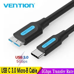 Vention USB 3.0 Type C to Micro B Cable Connector For SSD HDD External Hard Drive Disk Smartphone MacBook PC Micro B Cable 1m