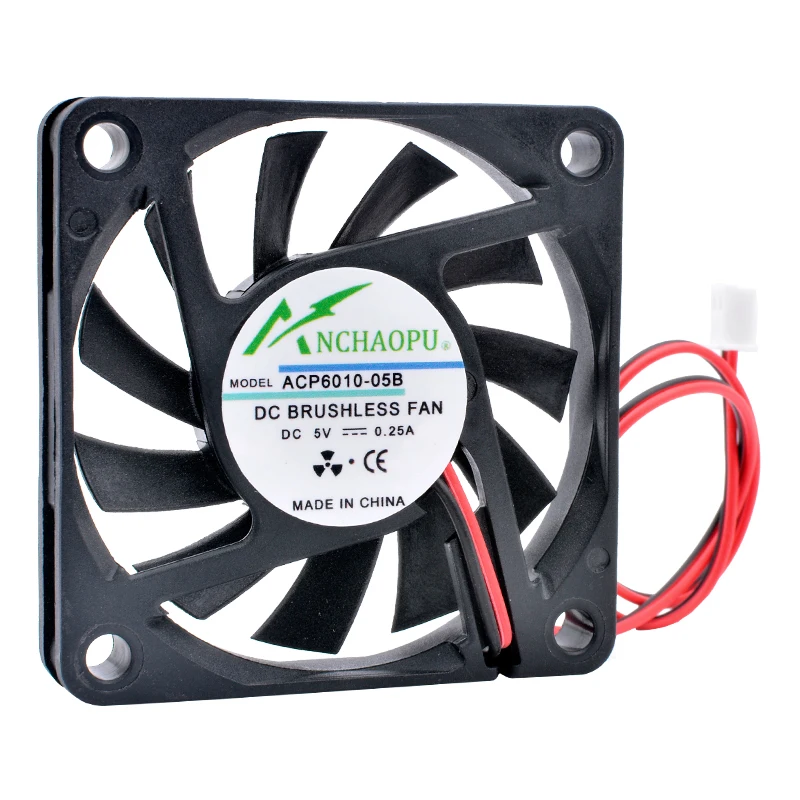 ACP6010 6cm 60mm fan 60x60x10mm DC5V 12V 24V 2pin Ultra thin cooling fan for chassis CPU power router