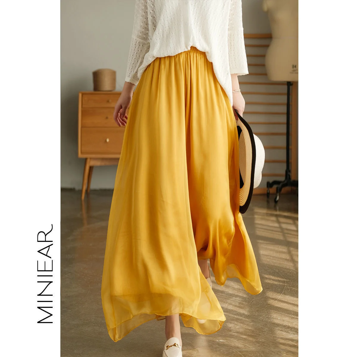 Women Wide Leg Baggy Pant Skirt Chiffon Trousers Vintage Harajuku Casual Elegant Wild Pantalones De Mujer