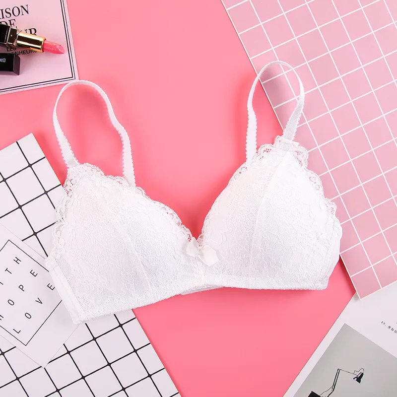 Solid Wireless Sexy  Simple Push Up Bra Lace Floral Adjusted Bralette Lingerie Comfortable Breathable Bras For Women