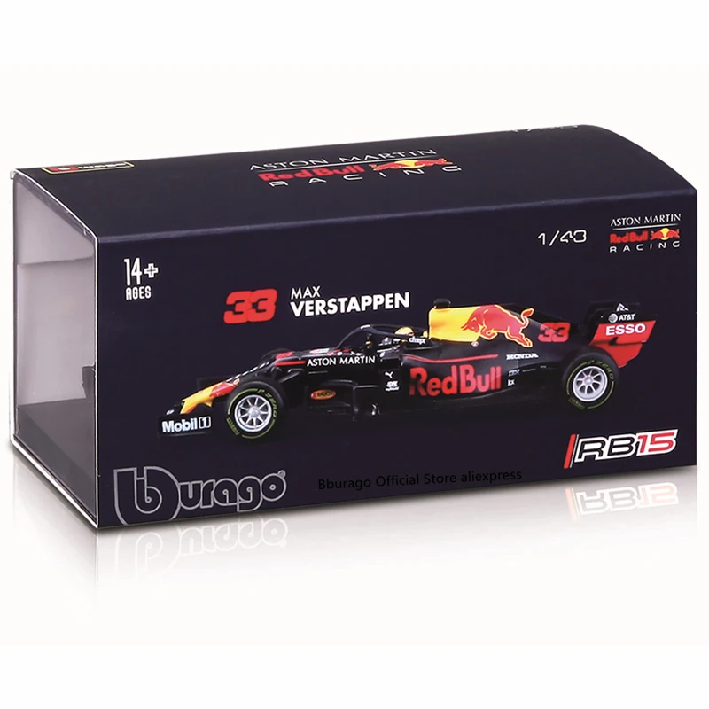 Bburago 1:43 Aston Martin Red Bull Racing RB15 2019 NO33  Alloy Luxury Vehicle Diecast Cars Model Toy Collection Gift