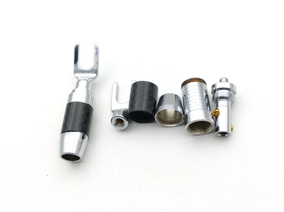 10pcs Koper Rhodium Plated Speaker Spade Plug Banaan Plug Schroef Type Audio connector
