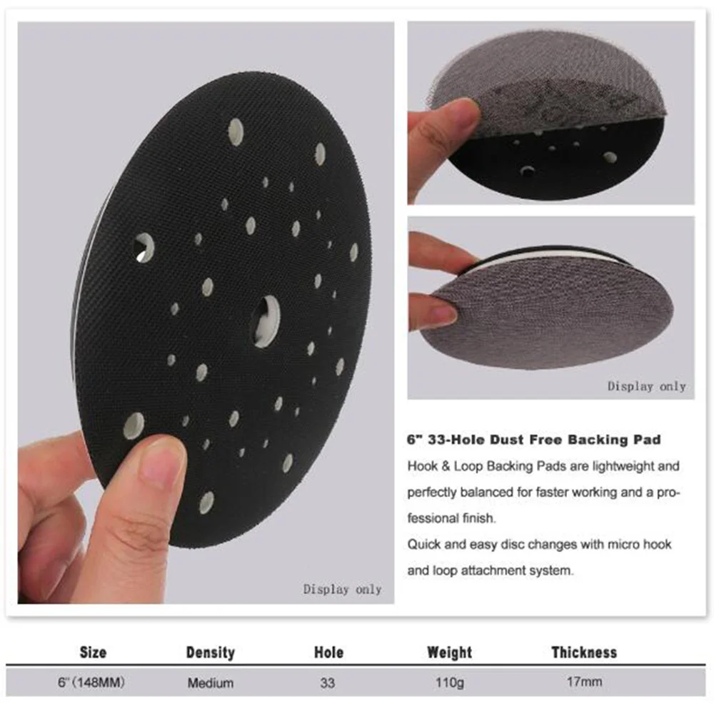 For Festool Rotex RO 150 FEQ-Plus Polisher Sanding Pad Dust Free 6 inch 33 Holes Sander Polishing Disc Plate