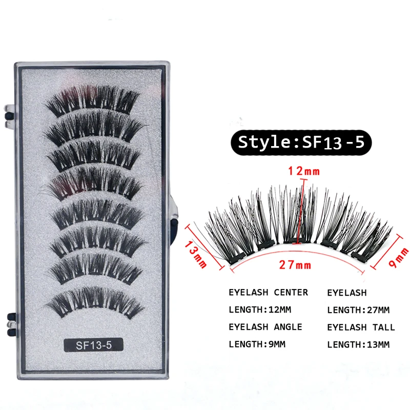 4 Paar 5 Magnete 3D Magnetische Falsche Wimpern Handgefertigte Künstliche Faux Cils Magnetische Natürliche Nerz-Wimpern mit Pinzette – Detail 15