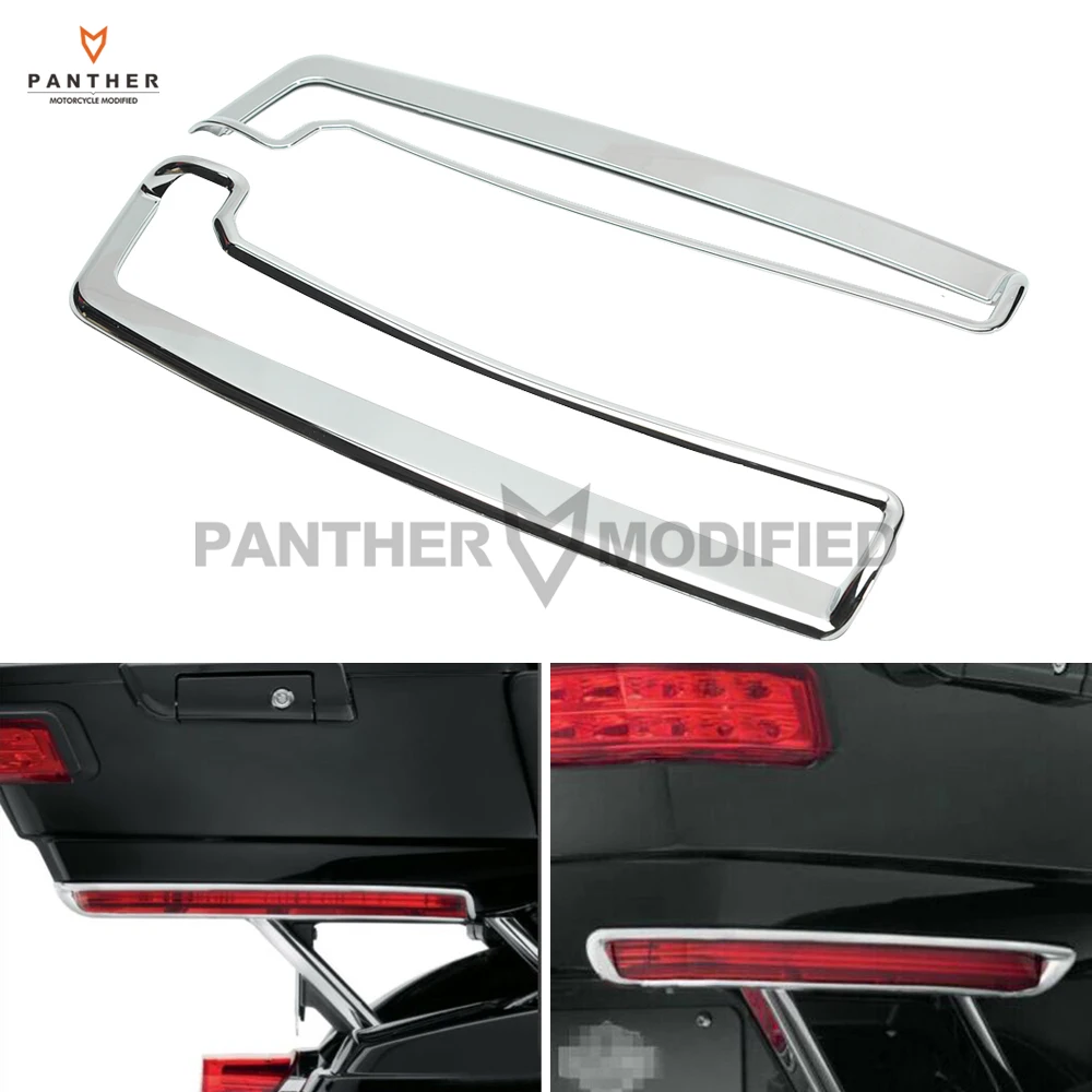 Chrome Motorcycle Tour-Pak Side Marker Light Trim Rear Decoration case for Harley Tri Electra Glide Model 2014-later