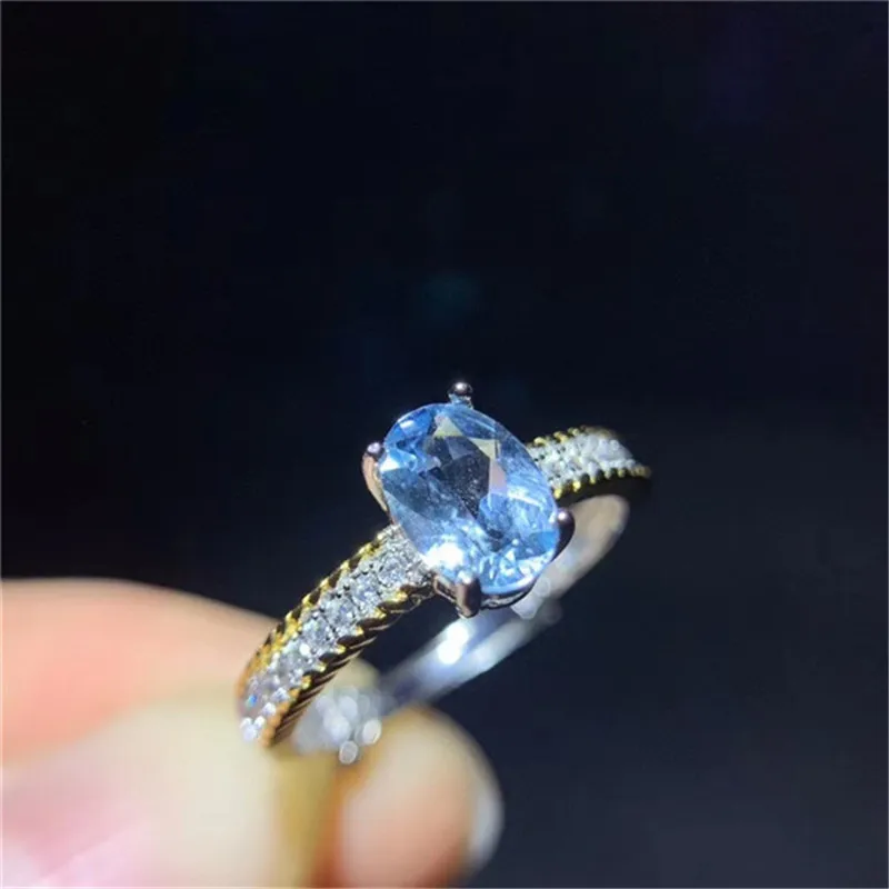 

Silver 925 Jewelry Ring Aquamarine Trendy Party 925 Sterling Silver Rings Jewelry Woman Wedding Party Gift