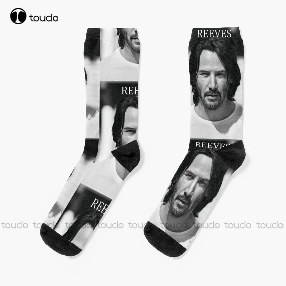 Keanu Reeves Socks Black Long Socks Thanksgiving Christmas New Year Gift Unisex Adult Teen Youth Socks Custom Hd High Quality