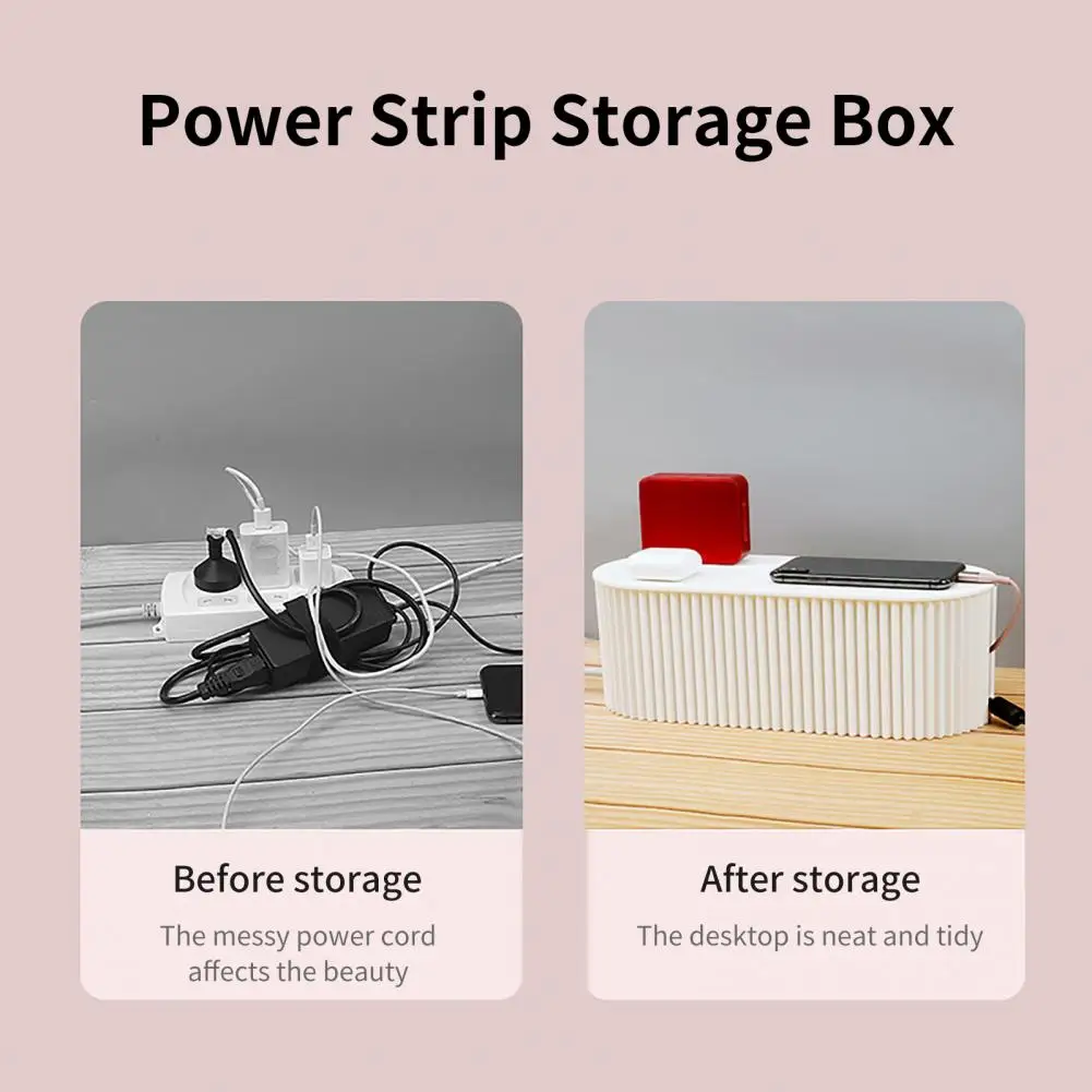 Power Strip Storage Box Multi-purpose Good Hardness Desk Waterproof Office Cable Management Box Cable Organizers