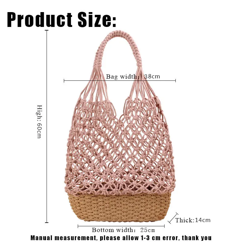 YoReAi Casual Straw Women Shoulder Bags Wicker Woven Handbags Rattan Summer Beach Bag Large Capacity Tote Big Purses Shopper New