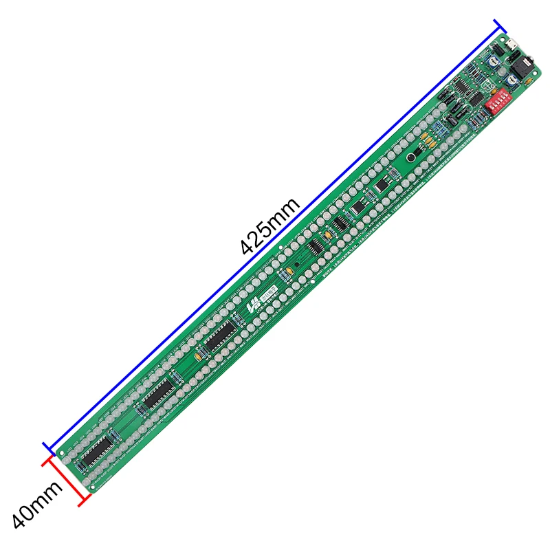 GHXAMP Folio z wskaźnik poziomu muzycznym USB 120 szt. Kolorowe widmo Audio dwukanałowy tryb wyświetlania Stereo 5 425*40mm DC5V