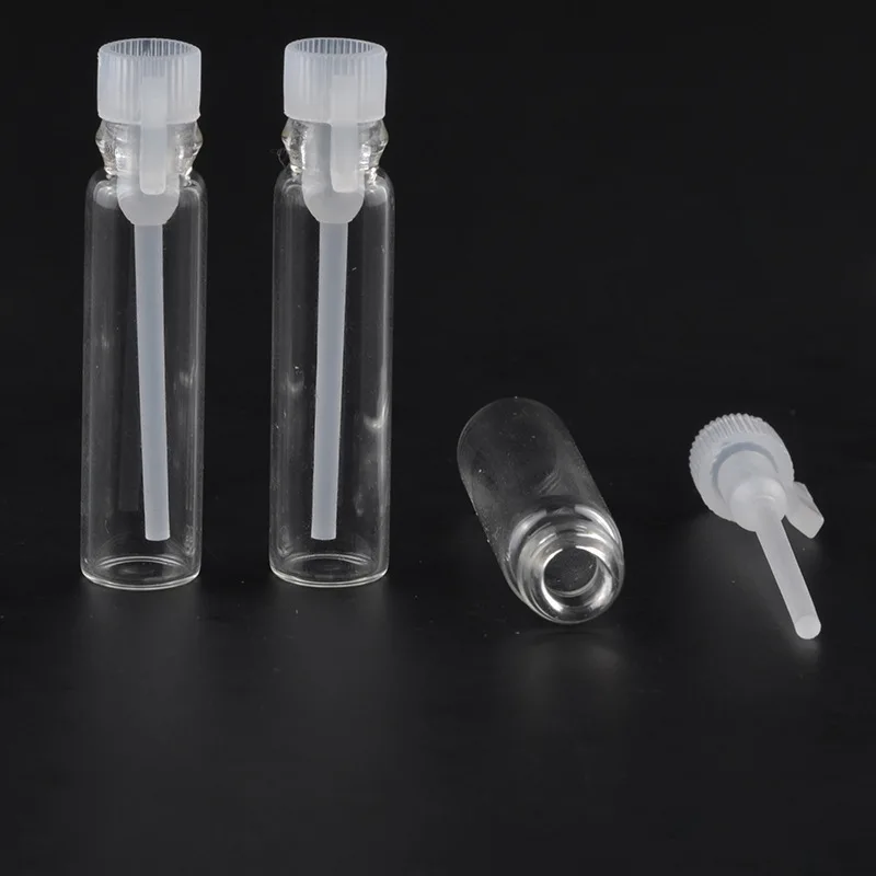 100 PCS 1/2/3 ML Empty Mini Glass Perfume Small Sample Vials Perfume Bottle Laboratory Liquid Fragrance Test Tube Trial Bottle