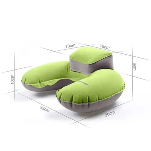 Portable Travel Inflatable U Shape Pillow Neck Head Rest Air Soft Cushion for Travel Plane Pillow Blue Green Rose Gray