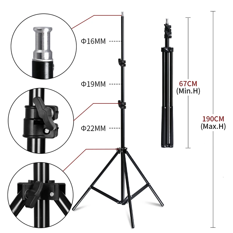  Photo Studio LED Softbox Umbrella Lighting Kit 2.6Mx3M Background Support Stand Green Backdrop for Photography Video Shooting