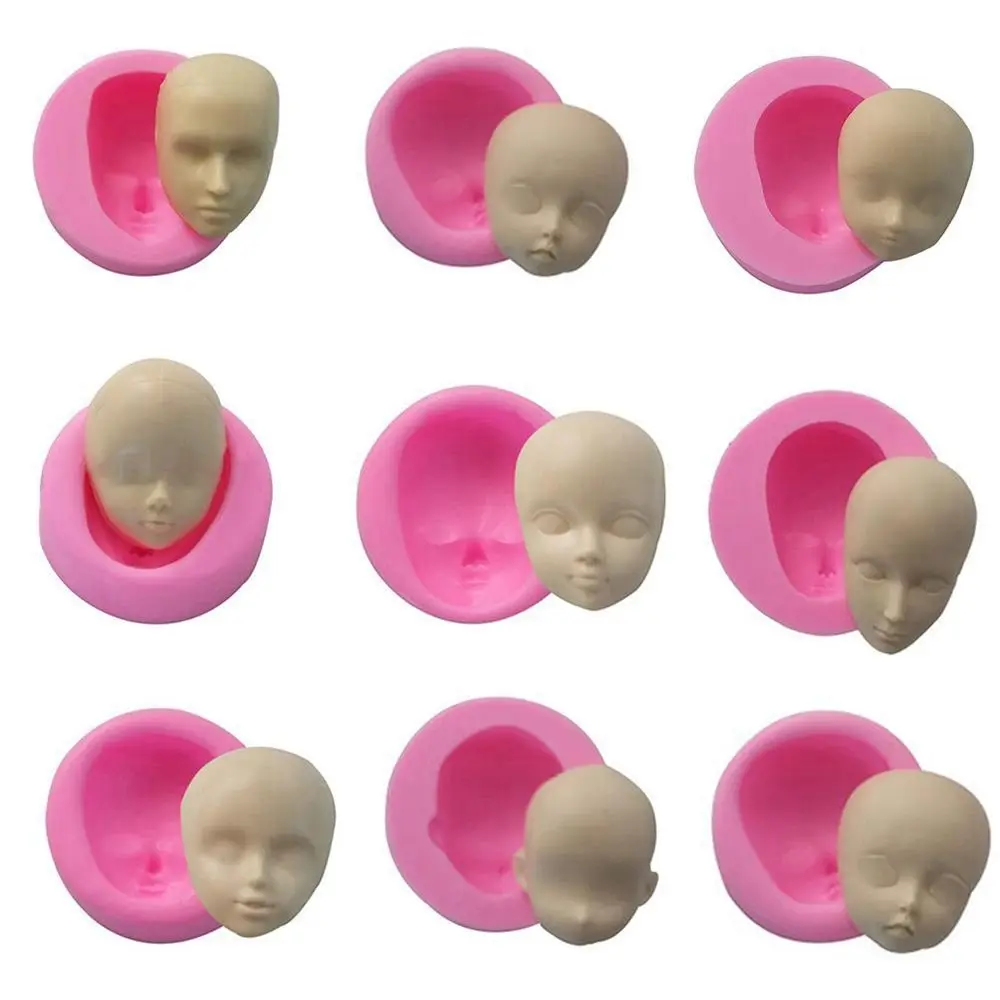 DIY Doll Face Silicone Mold Fondant Molds Handmade Craft Clay Chocolate Soap Molds Cake Decorating Tools Dolls Accessories