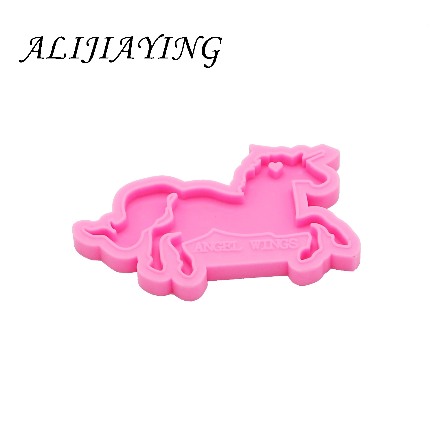 Shiny keychain Pegasus Unicorn horse key ring decoration silicone mold for DIY epoxy resin DY0151