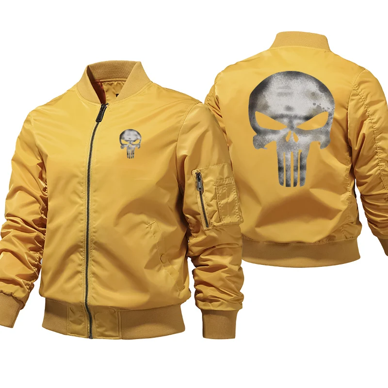 Fashion Skull LOOK Jacket Thick Bomber Jacket Men Windproof Ma-1 Air Thick Pilot Jacket Baseball Zipper ceketler casacas Coats