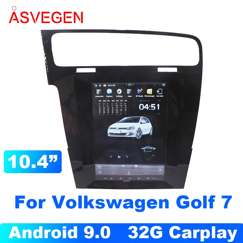 

10.4" Android 9.0 Tesla Car Multimedia Radio Player For Volkswagen Golf 7 With 32G Carplay Auto Stereo GPS Navigation