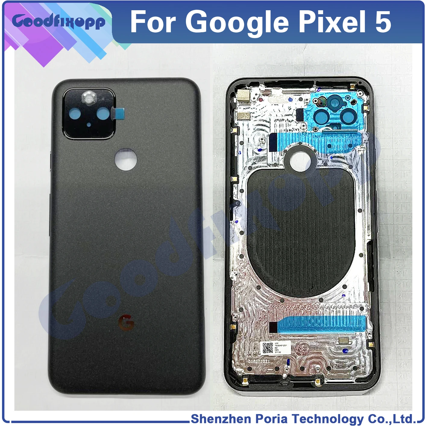 For Google Pixel 5 GD1YQ GTT9Q Battery Back Cover Rear Case Cover Rear Lid Parts Replacement