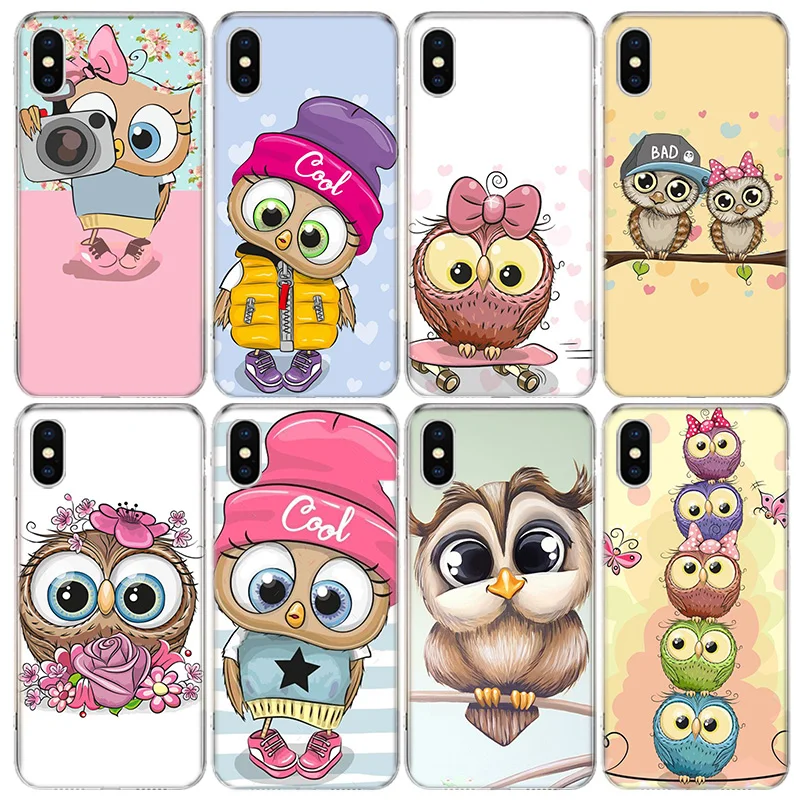 Cute Owl Hearts Lover Christmas Phone Case For Apple Iphone 15 14 13 Pro Max 11 12 Mini SE 2020 X XS Max XR 8 7 Plus Cover Shell