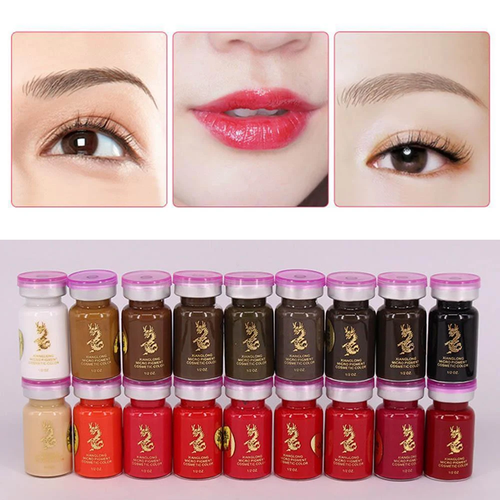 1Bottle Multicolor Emulsions Semi Permanent Eyebrow Lip Liner Tattoo Ink Makeup Pigment Microblading Tattoo Beauty Tool Supplies