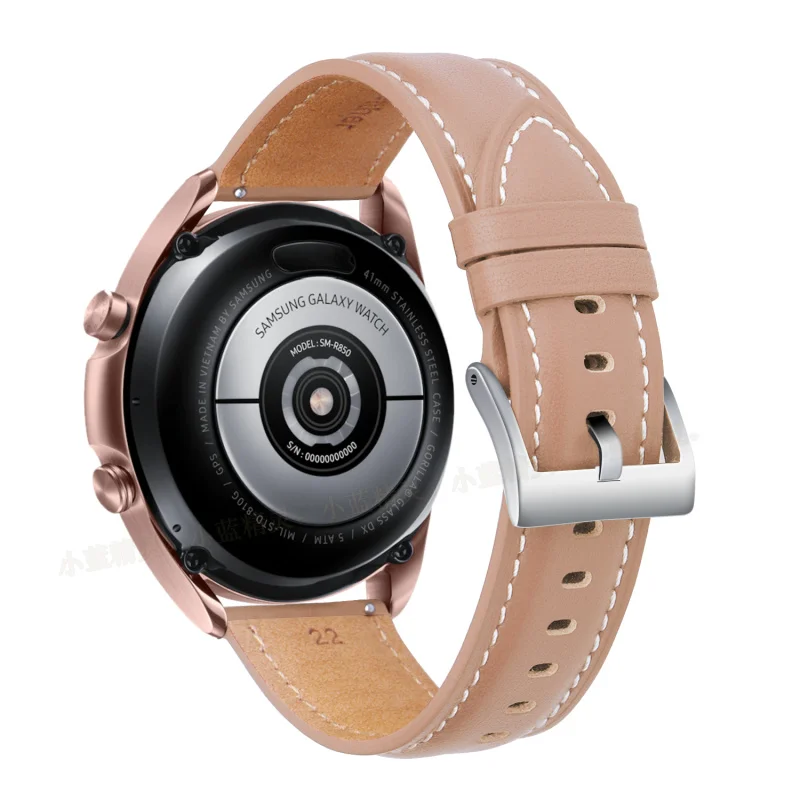 20mm 22mm Leather Band For Samsung Galaxy watch 3/Active 2/Gear S2 Strap Bracelet For Huawei watch GT2 Pro Amazfit bip Watchband