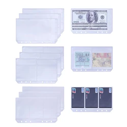 12Pcs/Set A6 6 Ring Binder Pockets Notebook Refills Filler Organizer Envelope Bill Pouch Name Card Business Card Sleeves Pages