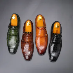 New Style Men Shoes Square Toe Formal Dress Leather Shoes Italian Loafers Party Wedding High Quality Brogue Shoe fgy67