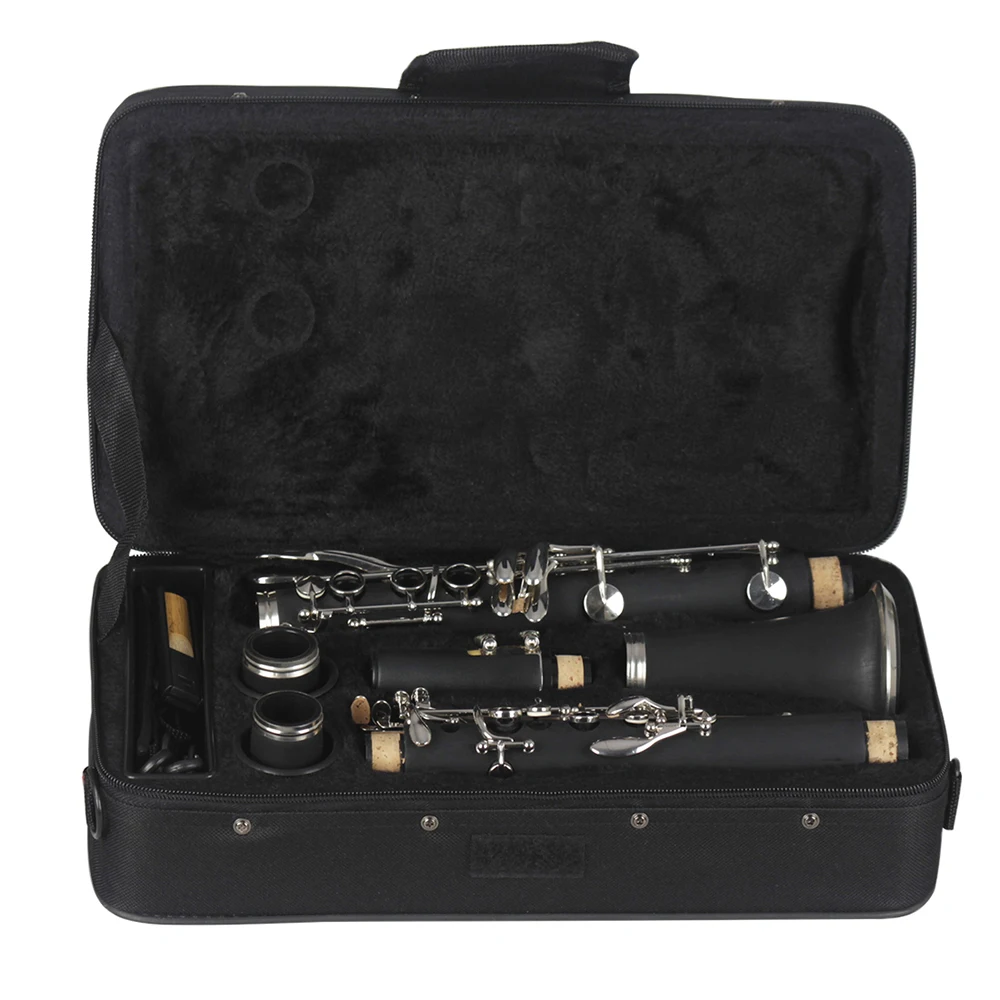 SLADE-Clarinete Baquelite Preto com Caixa, 17 Chaves, Bb Flat Tone, Instrumento Profissional de Sopros, Peças De Instrumentos Musicais